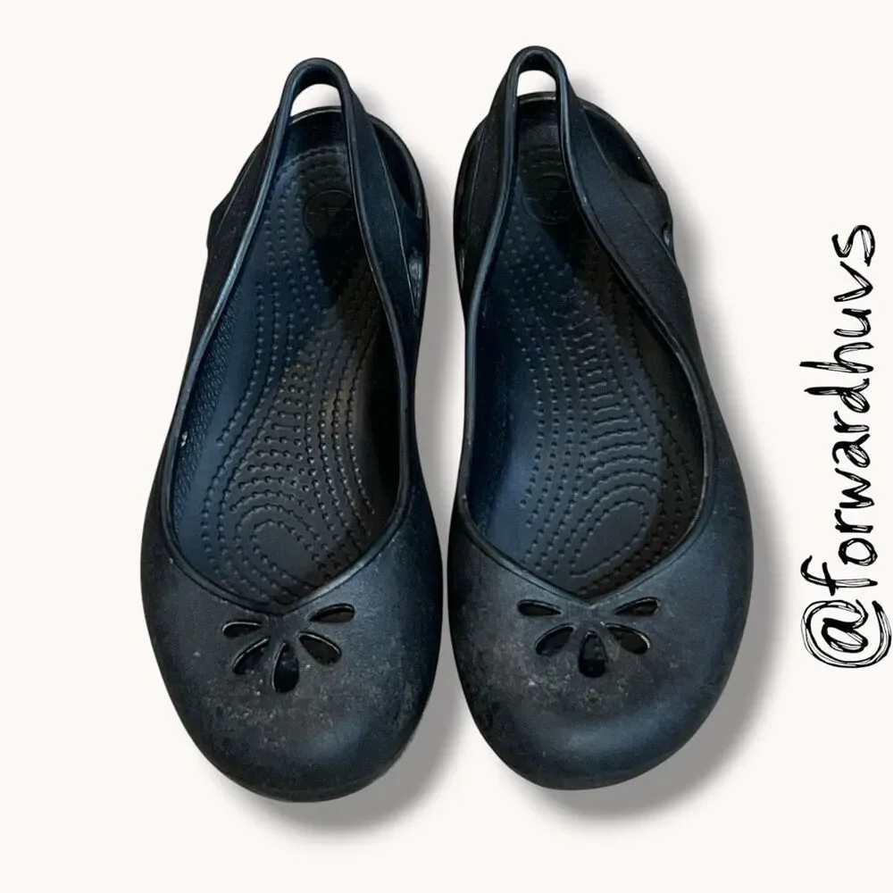 Crocs Kadee Slingback Flats Black Women’s Size 7